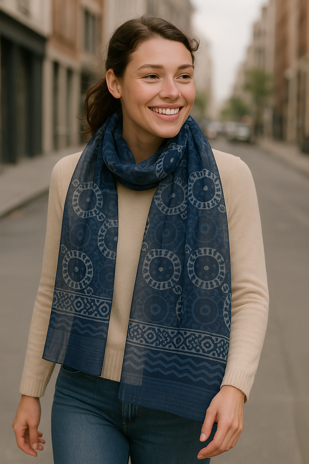Indigo Blue Dyed Scarves