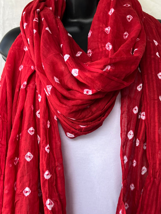Tie-Dyed Scarf - Red (TD0120)