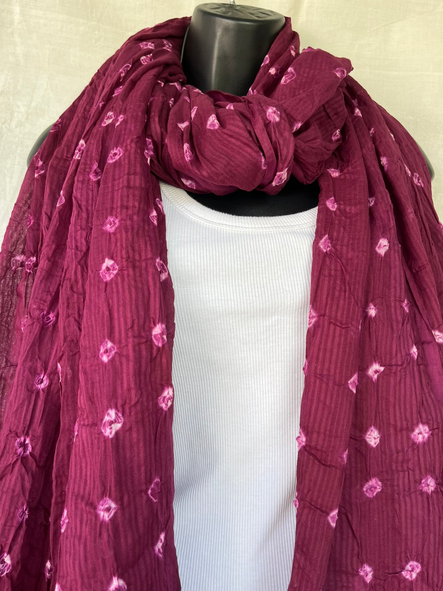 Tie-Dyed Scarf - Dark Red (TD0128)