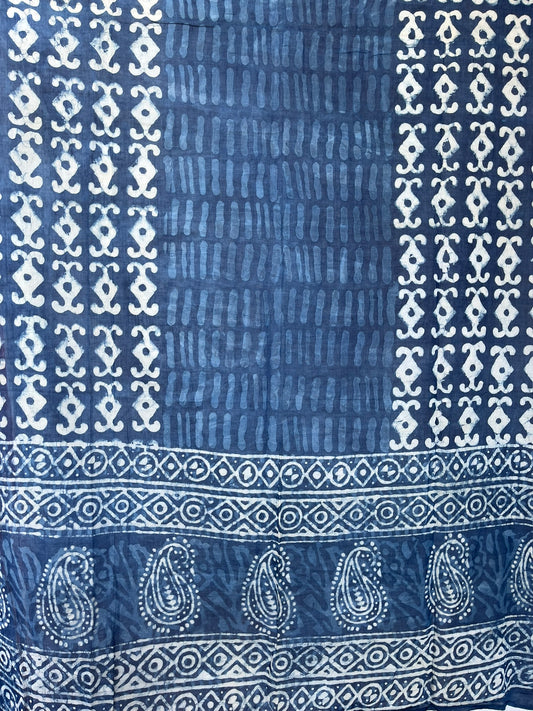 Indigo Blue Dyed Scarf (IND-0173)