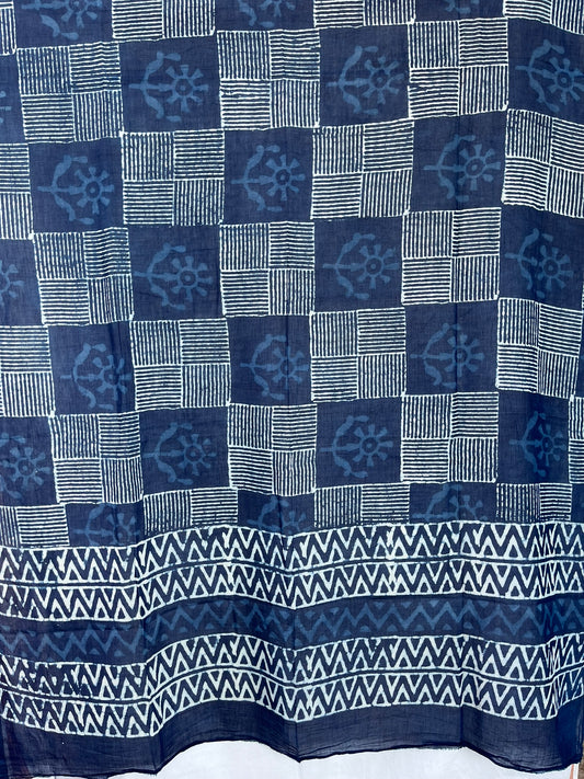 Indigo Blue Dyed Scarf (IND-0175)