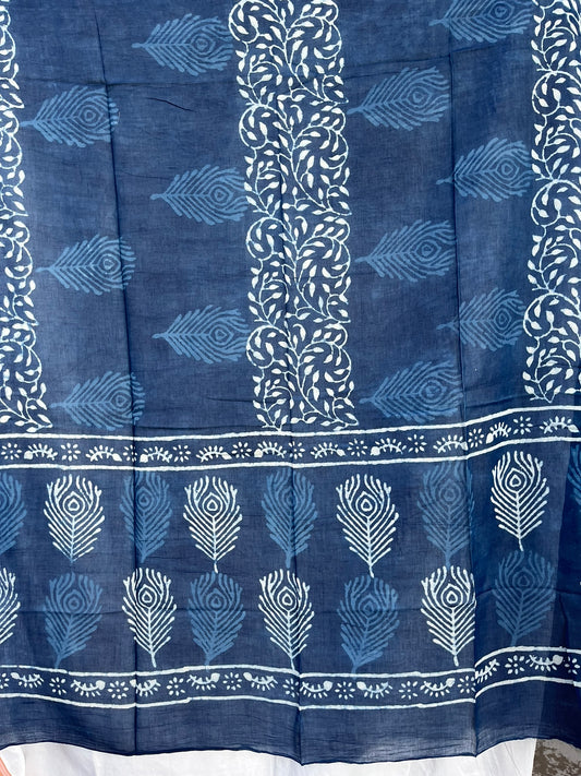 Indigo Blue Dyed Scarf (IND-0187)