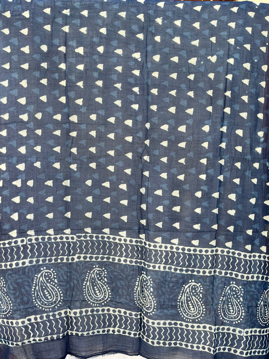 Indigo Blue Dyed Scarf (IND-0199)